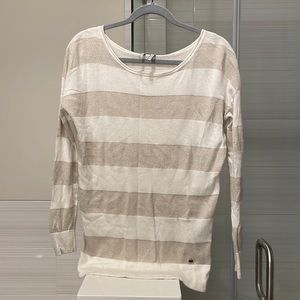 Guess Long Sleeve Sweater, White and Gold color, Size XS